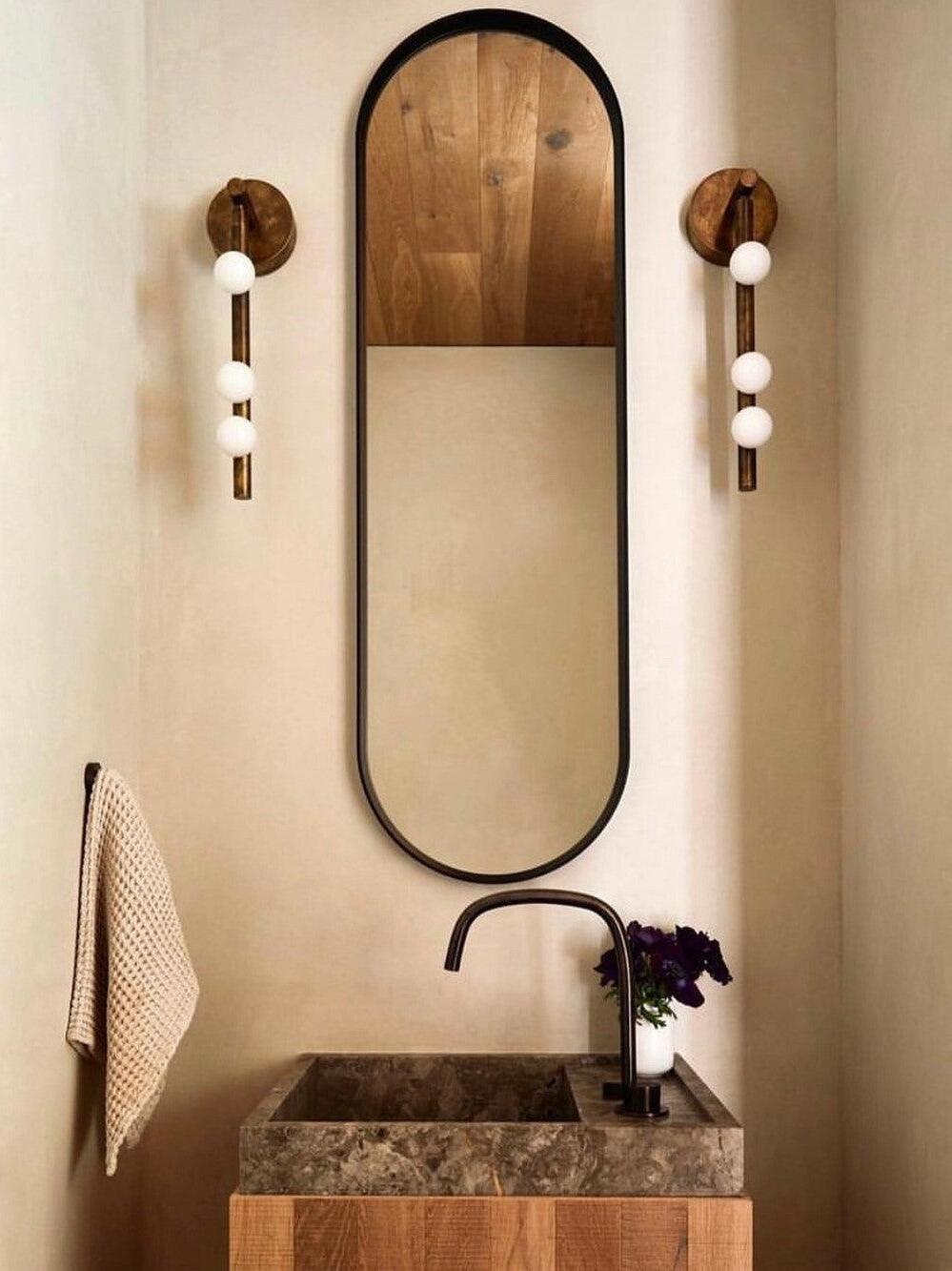 Brass Glass Tube Wall Lamp - Cueteks