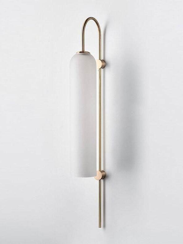 White glass shade shown with silver-coloured fittings