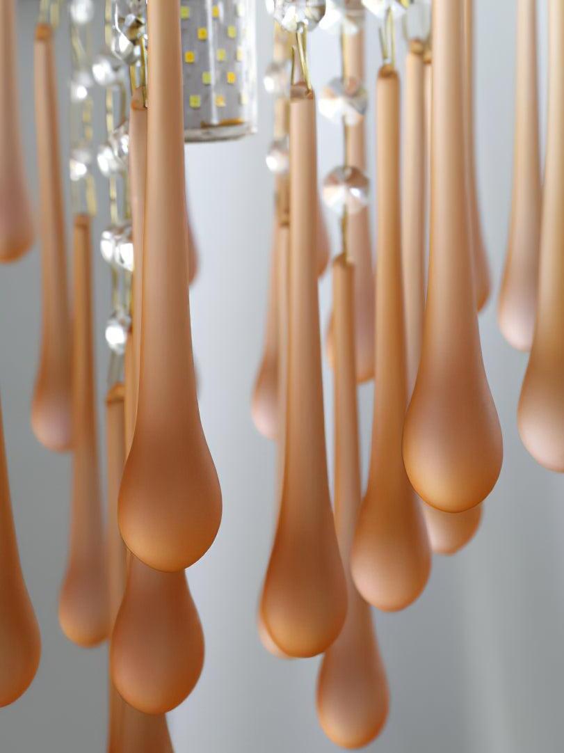 Close-up of pale elongated rounded drops