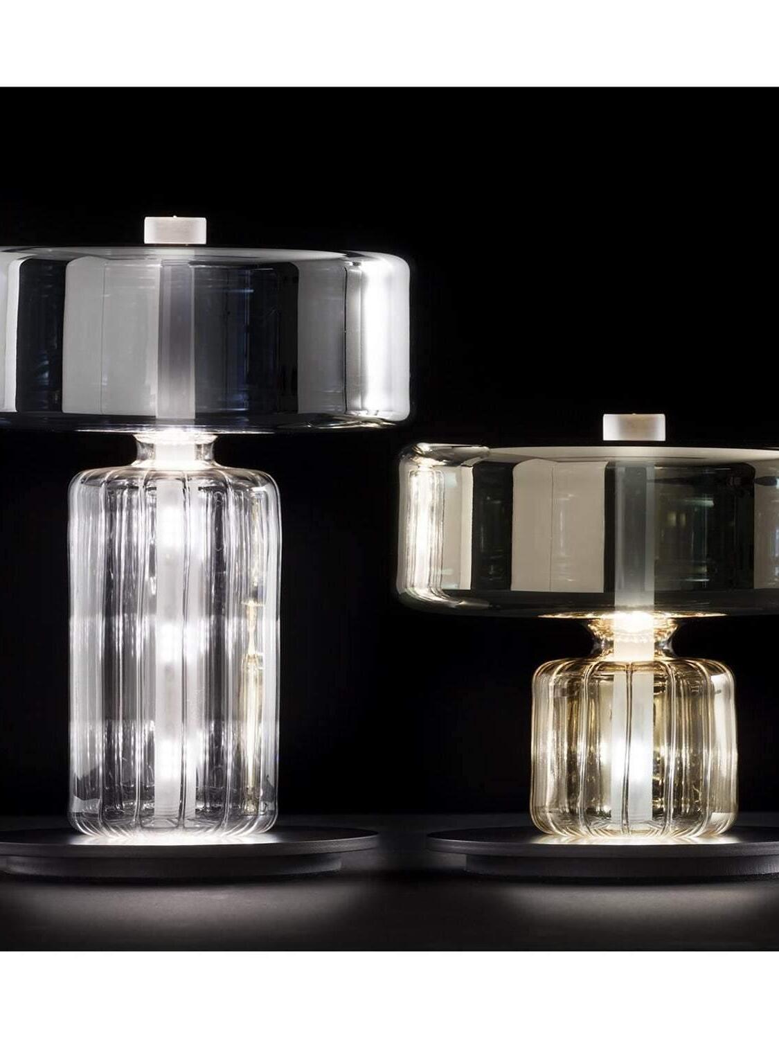 Modern Rapanui Geometric Glass Table Lamp - Cueteks