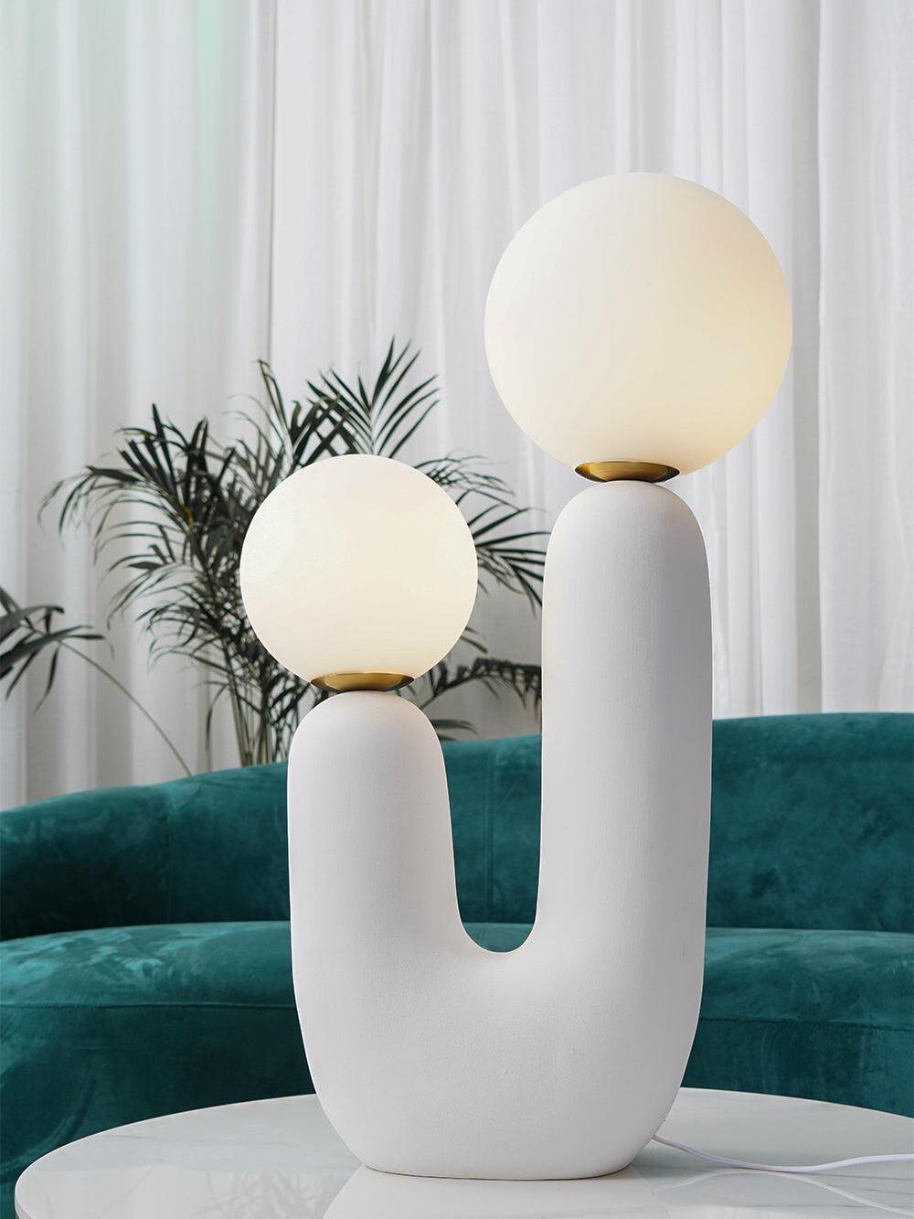 Macaroon Oo Ceramics Cactus Table Lamp - Cueteks