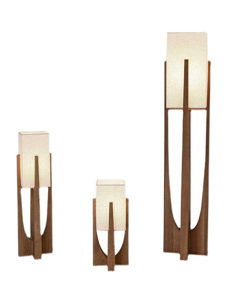 Three lamp heights on white background