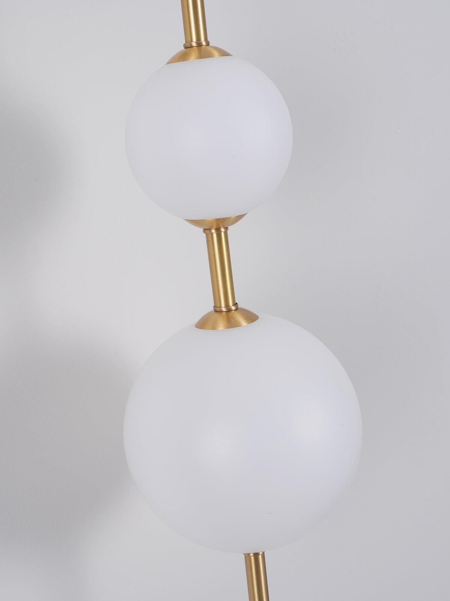Delicate Glass Globe Vertical Brass Wall Lamp - Cueteks