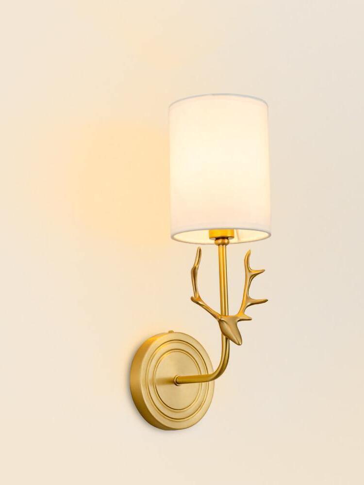 Brass Deer Head Wall Light - Cueteks