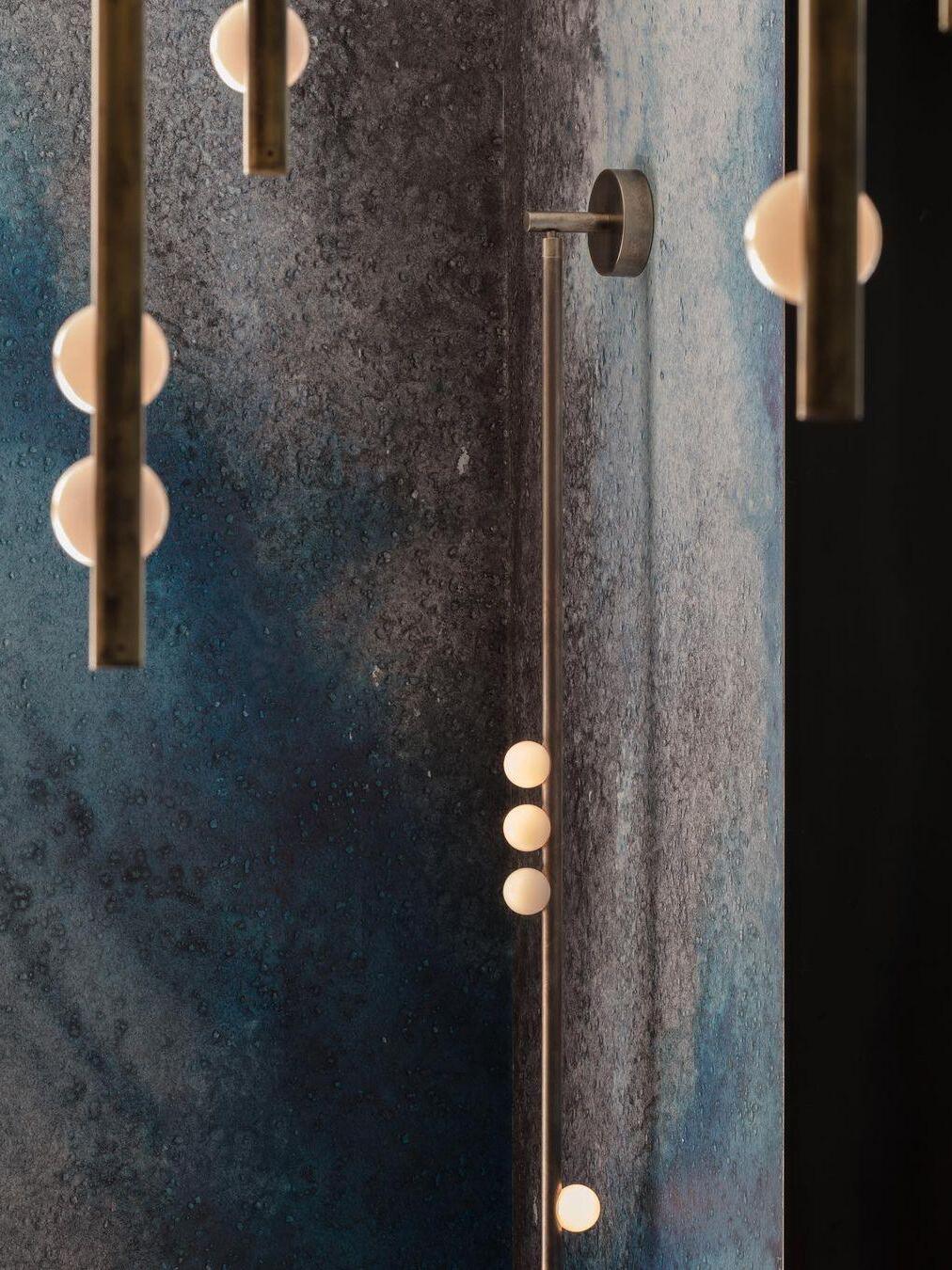 Brass Glass Tube Wall Lamp - Cueteks