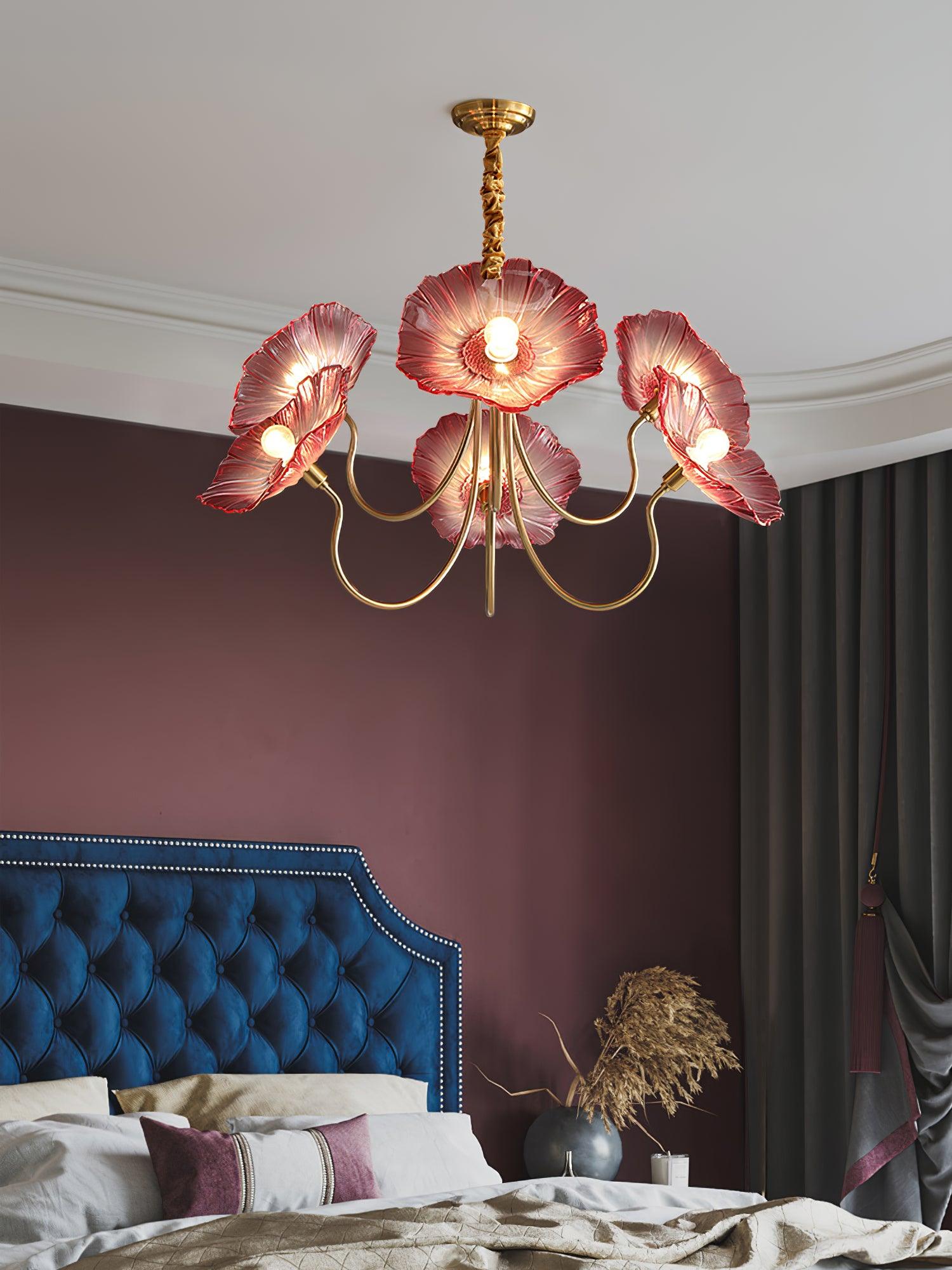 Lotus Leaf Glass Chandelier - Cueteks