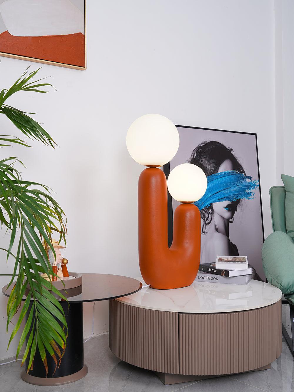 Macaroon Oo Ceramics Cactus Table Lamp - Cueteks