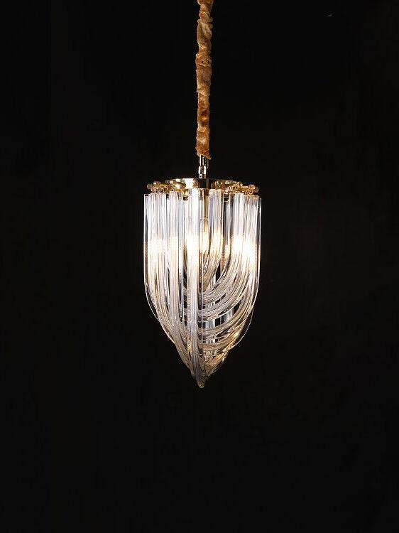 Modern Crystal pendant lamp in Champagne Gold for Restaurant - Cueteks