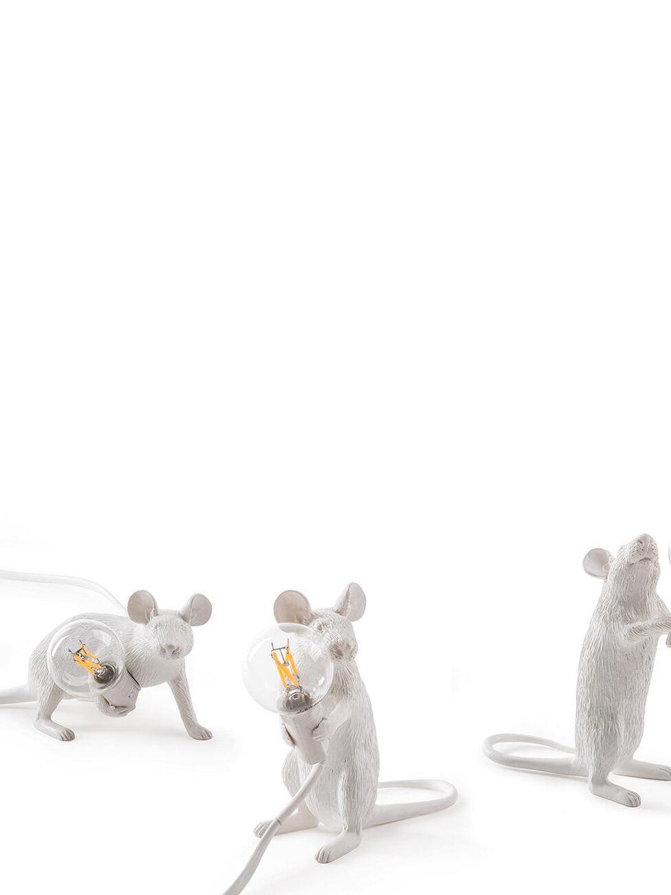 Resin White Mouse Shape Decorative Table Light - Cueteks