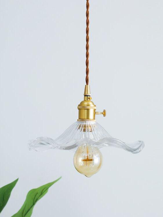 Glass Hibiscus Flower Pendant Light - Cueteks
