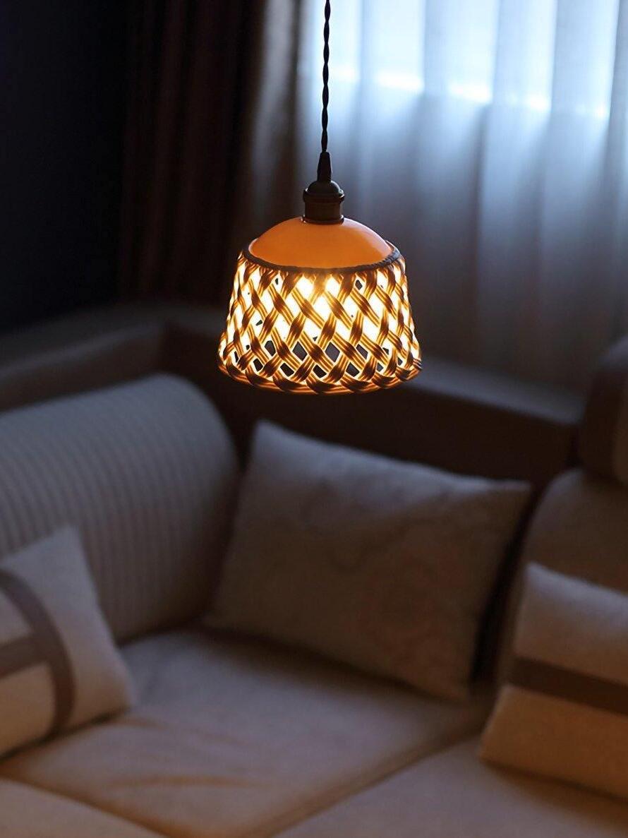 Stylish Ceramic Openwork Woven Pendant Lamp - Cueteks
