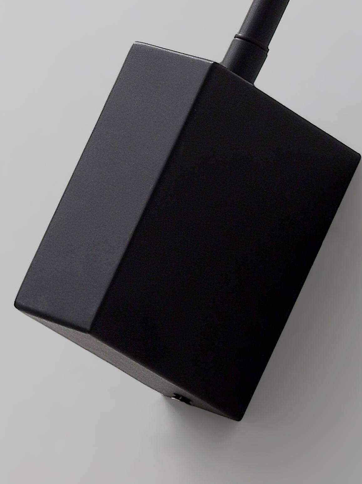 Close-up of the square black Antonella wall backplate