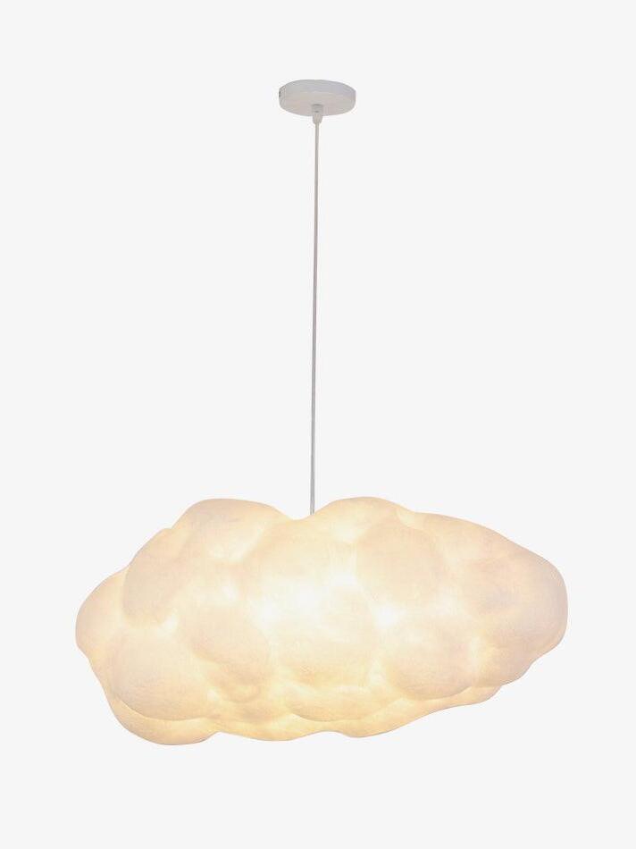 Warm-lit cloud shade suspended from a small canopy
