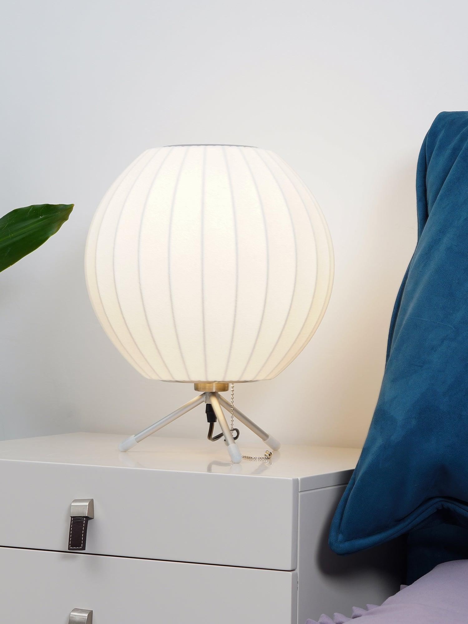 White Nelson Ball Shape Tripod Table Lamp - Cueteks