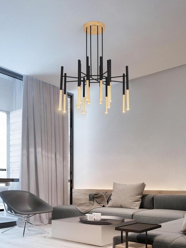 Metal Tubular Chandelier - Cueteks