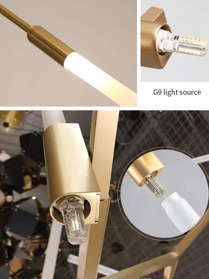 G9 bulb and tubular cover detail collage