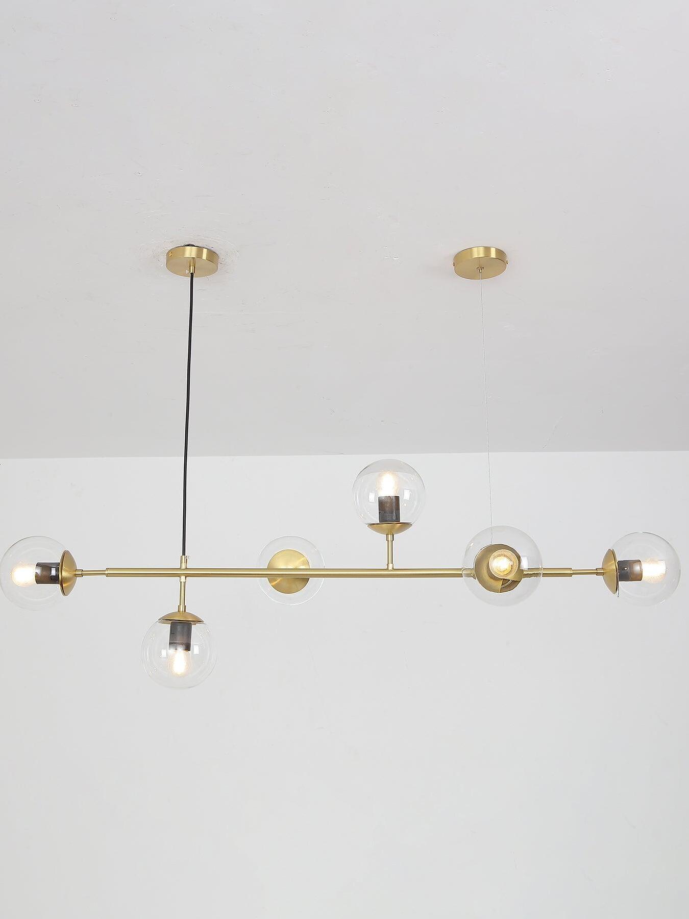 Clear glass chandelier with two ceiling plates