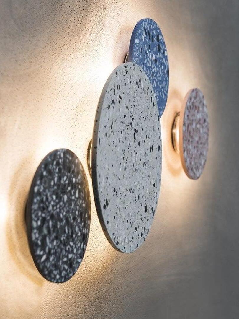 Modern Round Terrazzo Pin Wall Lamp - Cueteks