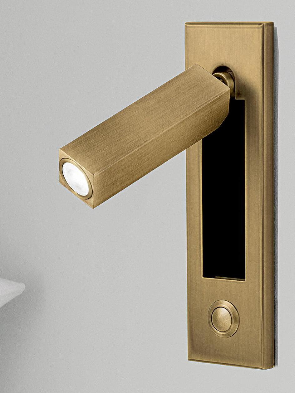 Copper-finish square head with push switch