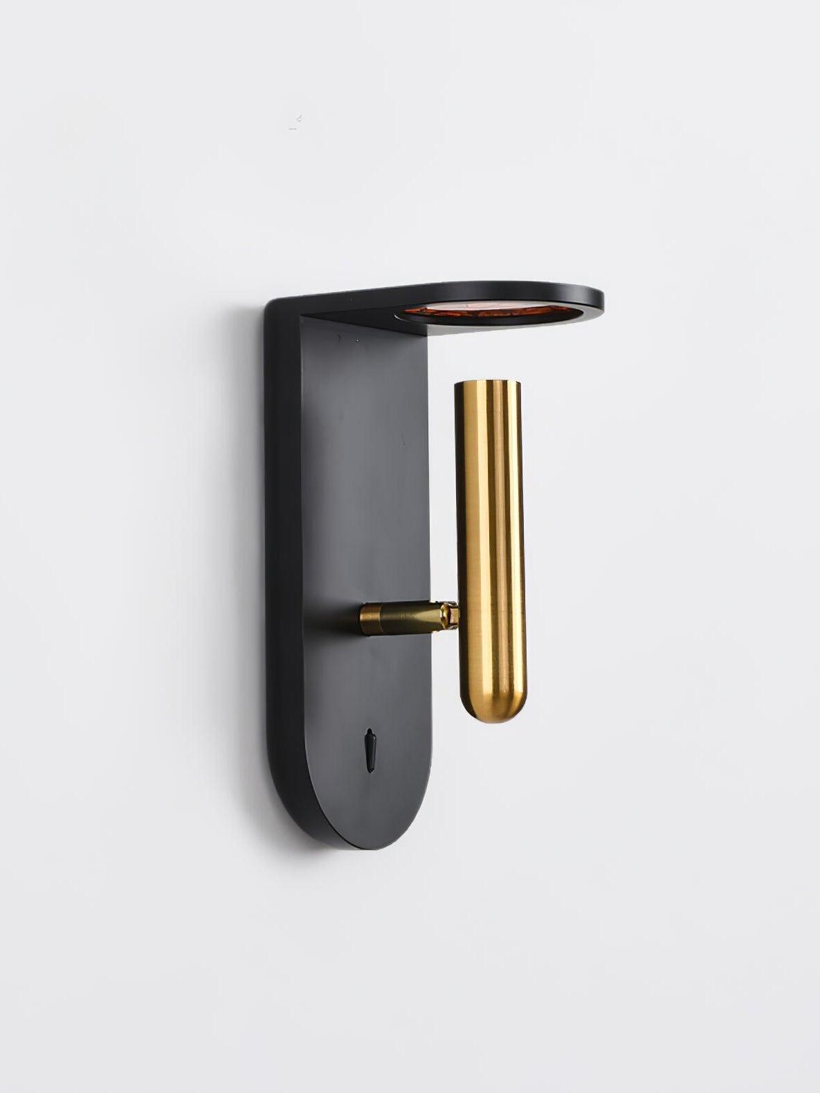Black Nights wall light viewed at an angle against a grey wall