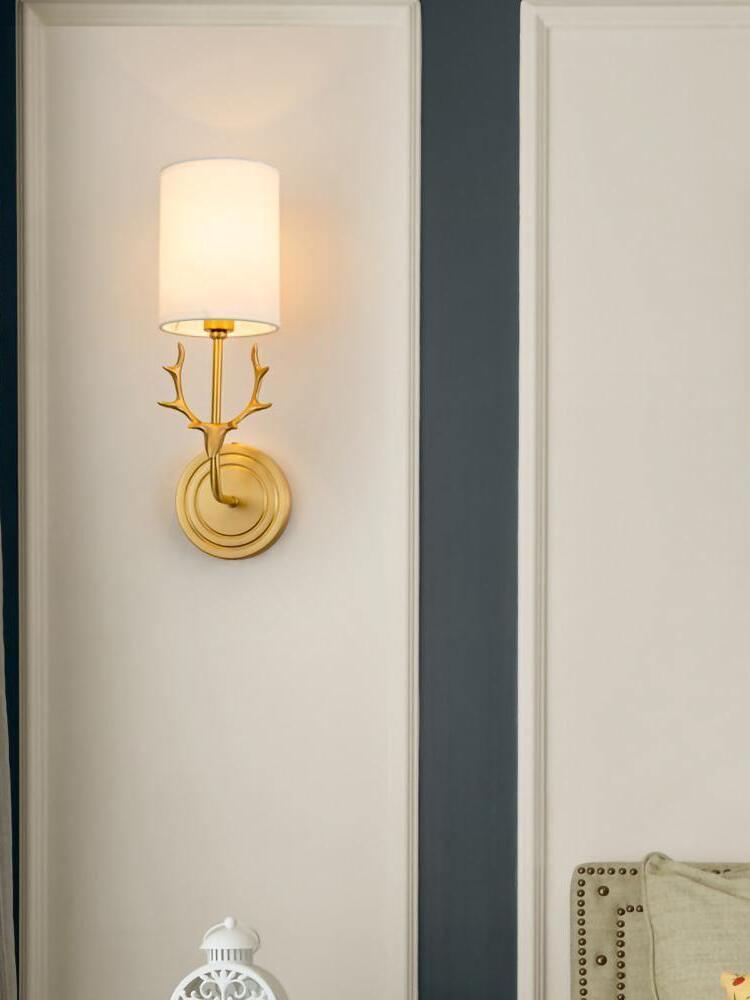 Brass Deer Head Wall Light - Cueteks
