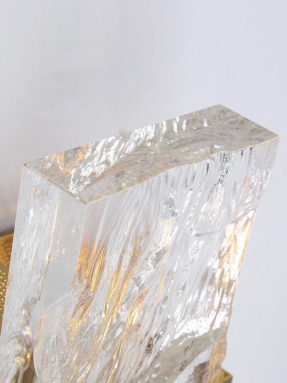Top edge of the thick textured clear panel