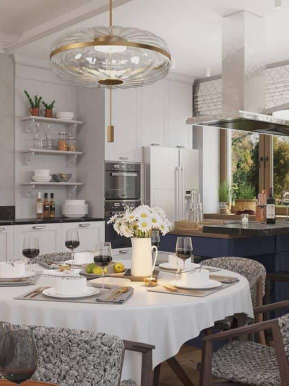 Jolie pendant in a bright dining interior