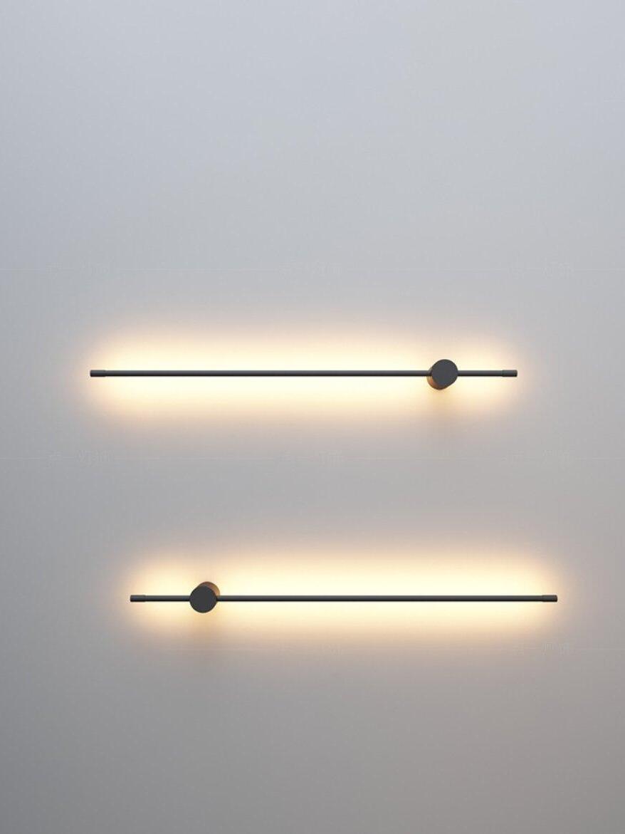 Pair of lit horizontal rods at different heights