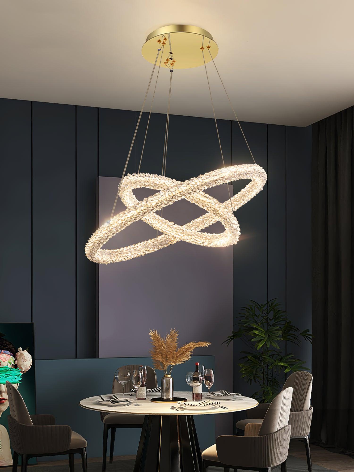 Decorative Ring Crystal Island Chandelier - Cueteks