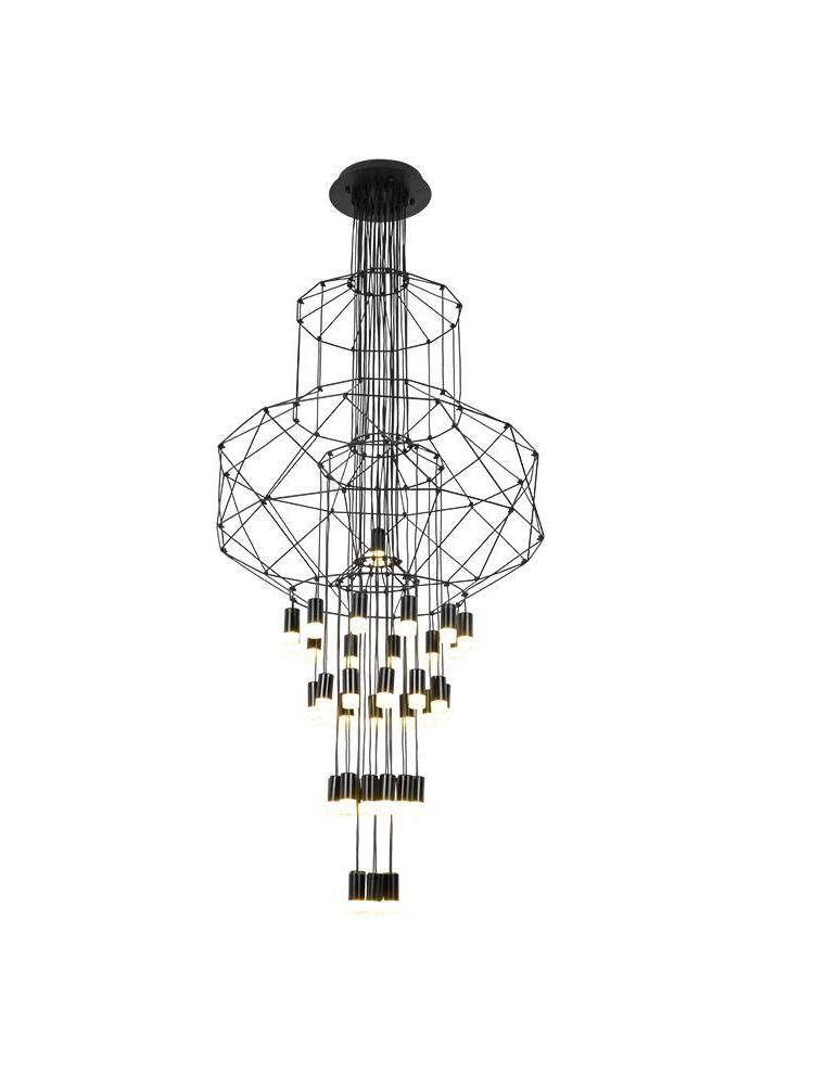 Industrial Metal Lines Multi-head Chandelier - Cueteks