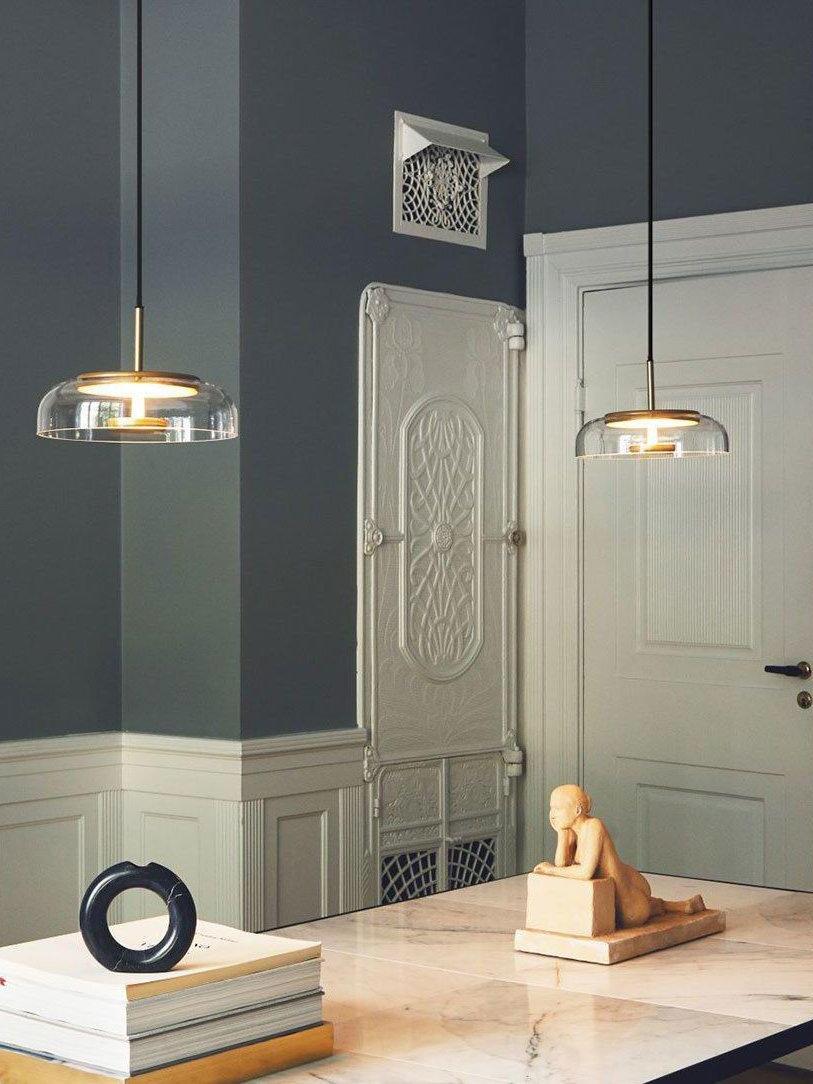 Simple Blossi Transparant Glass Bowl Pendant Light - Cueteks