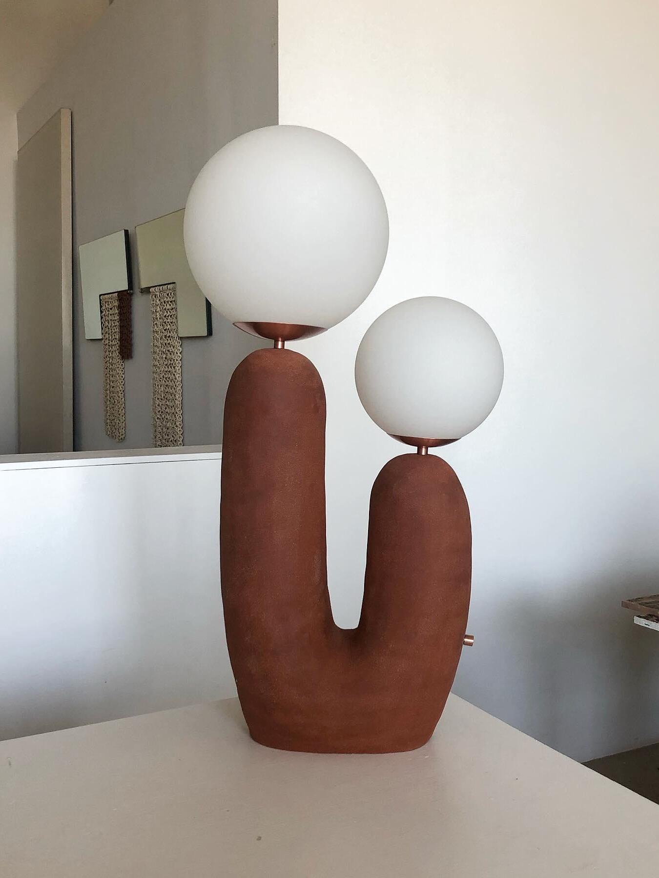 Macaroon Oo Ceramics Cactus Table Lamp - Cueteks