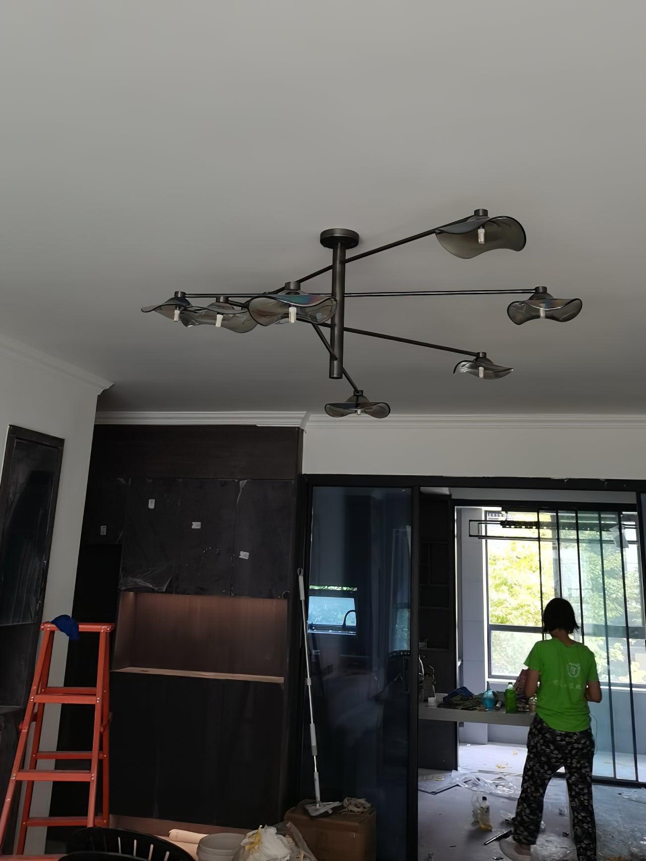 Black Calla chandelier in an interior installation scene