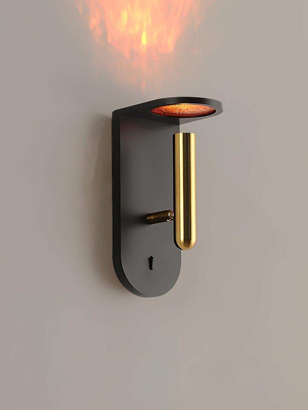 Closer angled view of the black Nights upper light, gold-tone head and lower switch