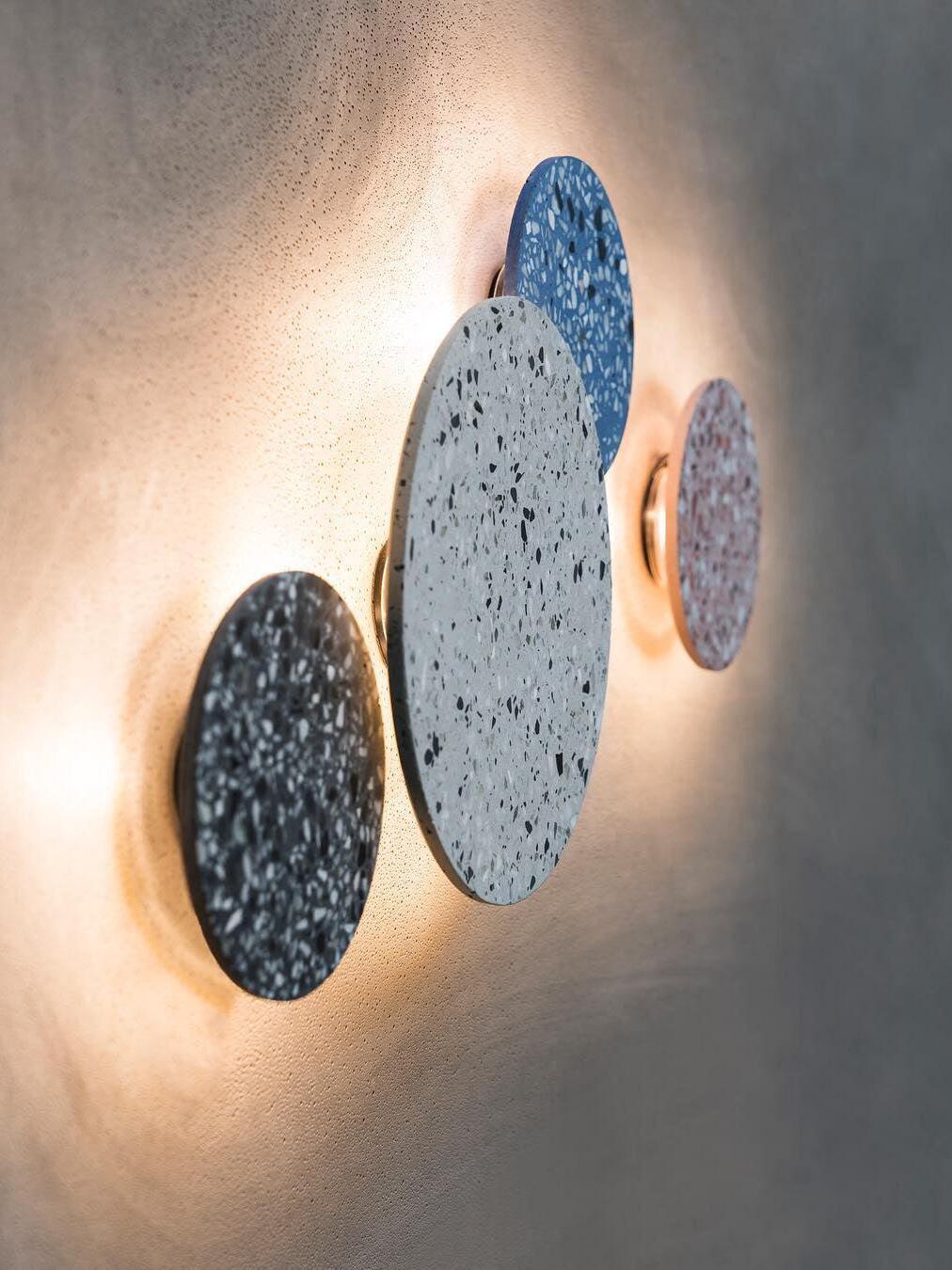 Modern Round Terrazzo Pin Wall Lamp - Cueteks