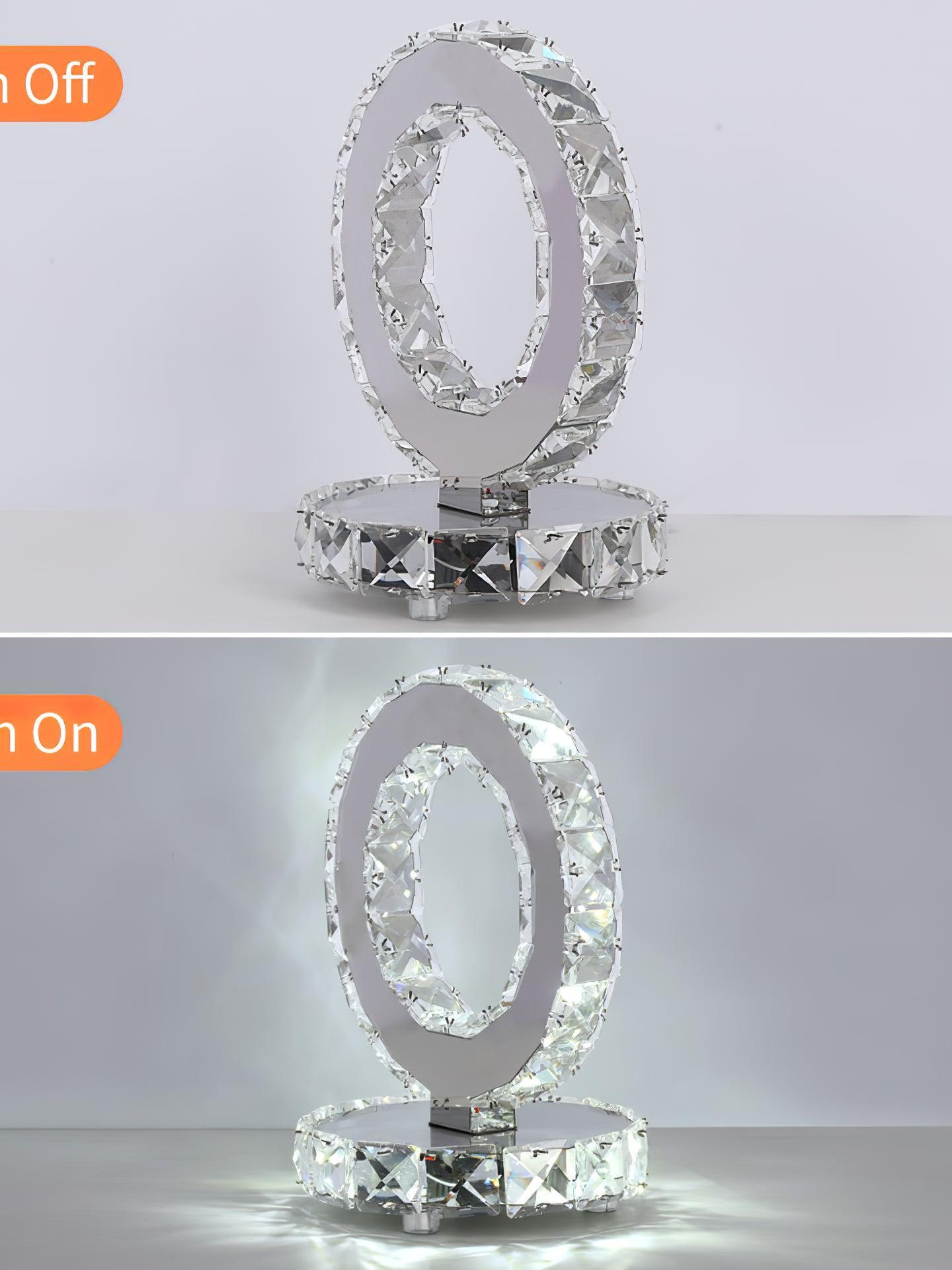 Comparison image showing the ring lamp switched off above and illuminated below