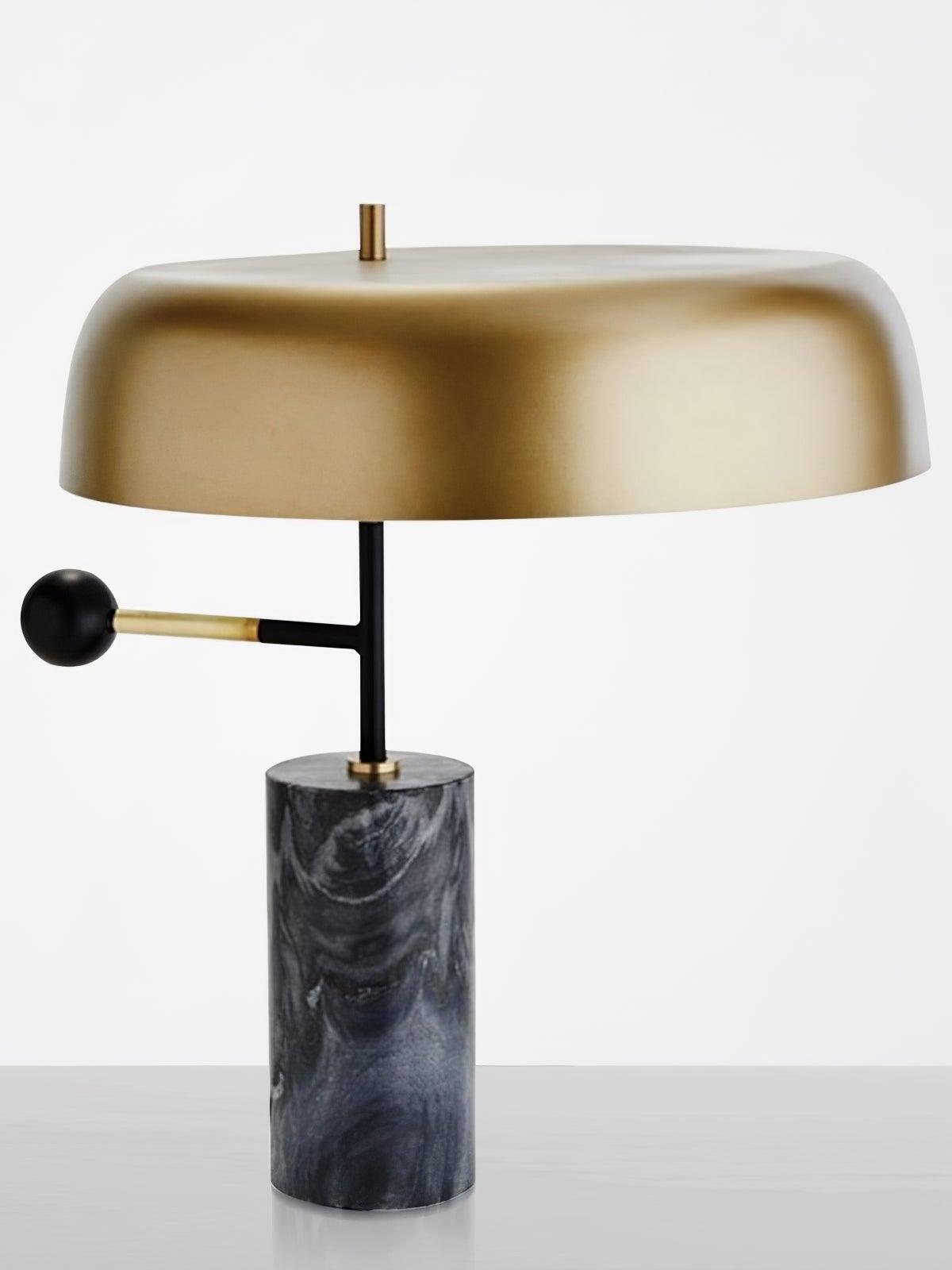 Adam Unique Black Gold Marble Table Light - Cueteks