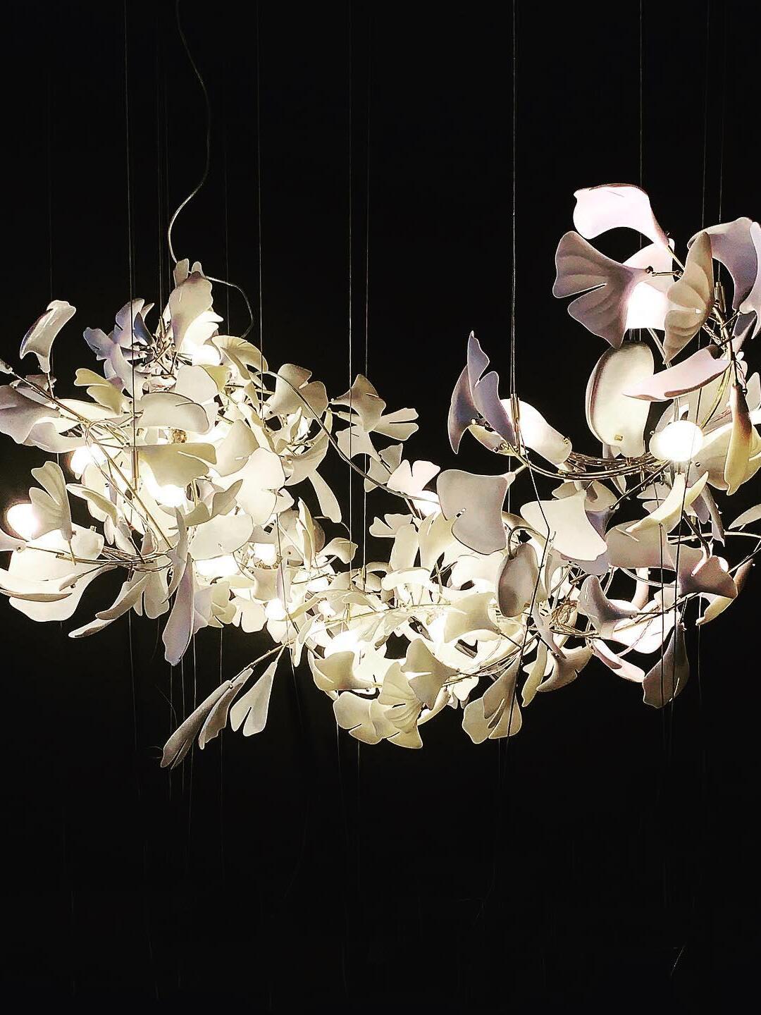 Creative Ceramics Gingko Flower Chandelier G - Cueteks