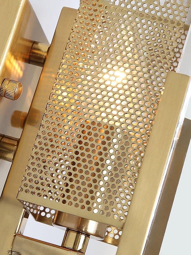 Rear view of perforated guard and metal frame