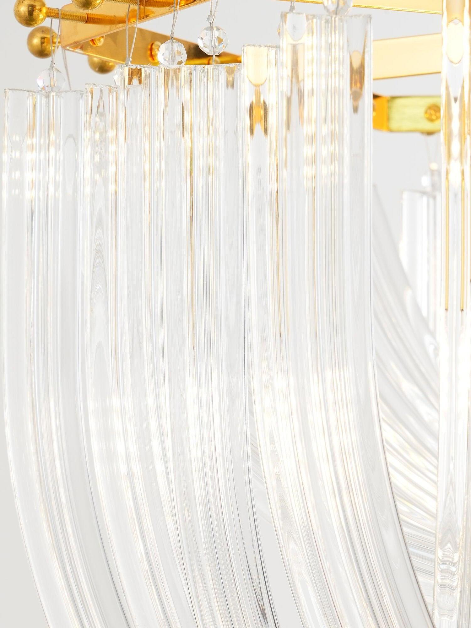 Modern Crystal pendant lamp in Champagne Gold for Restaurant - Cueteks