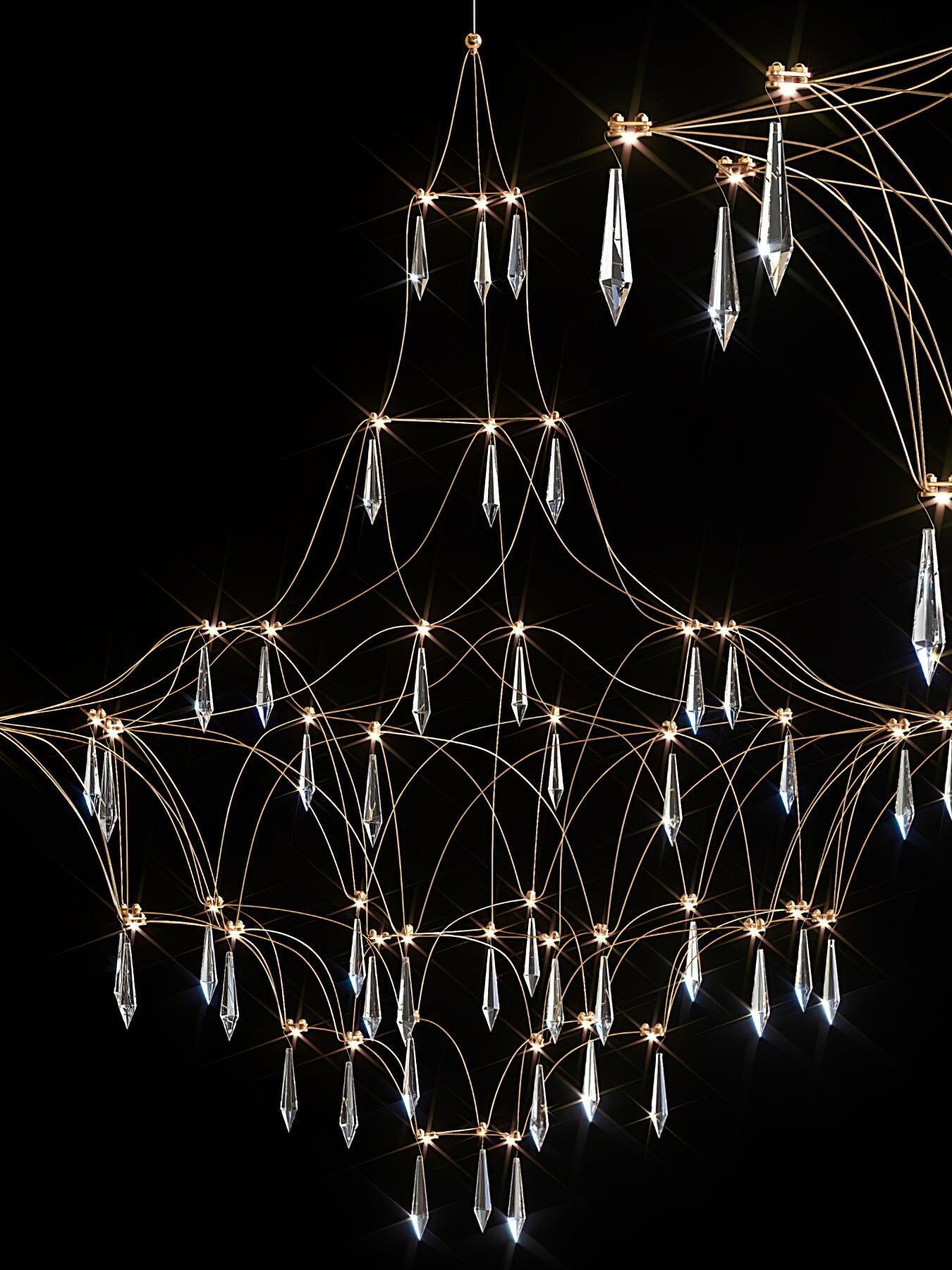 Small LED points around a curved lattice