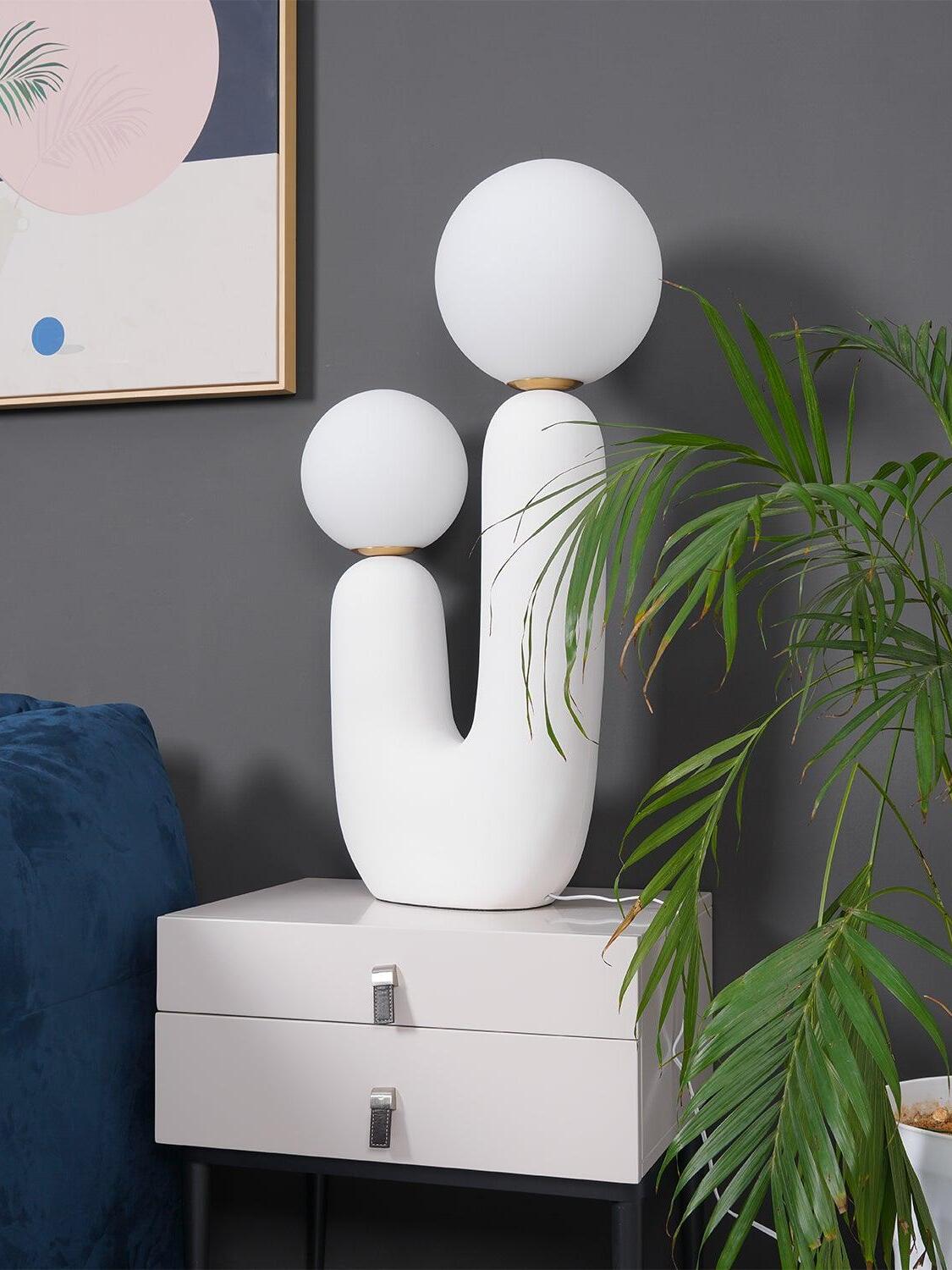 Macaroon Oo Ceramics Cactus Table Lamp - Cueteks