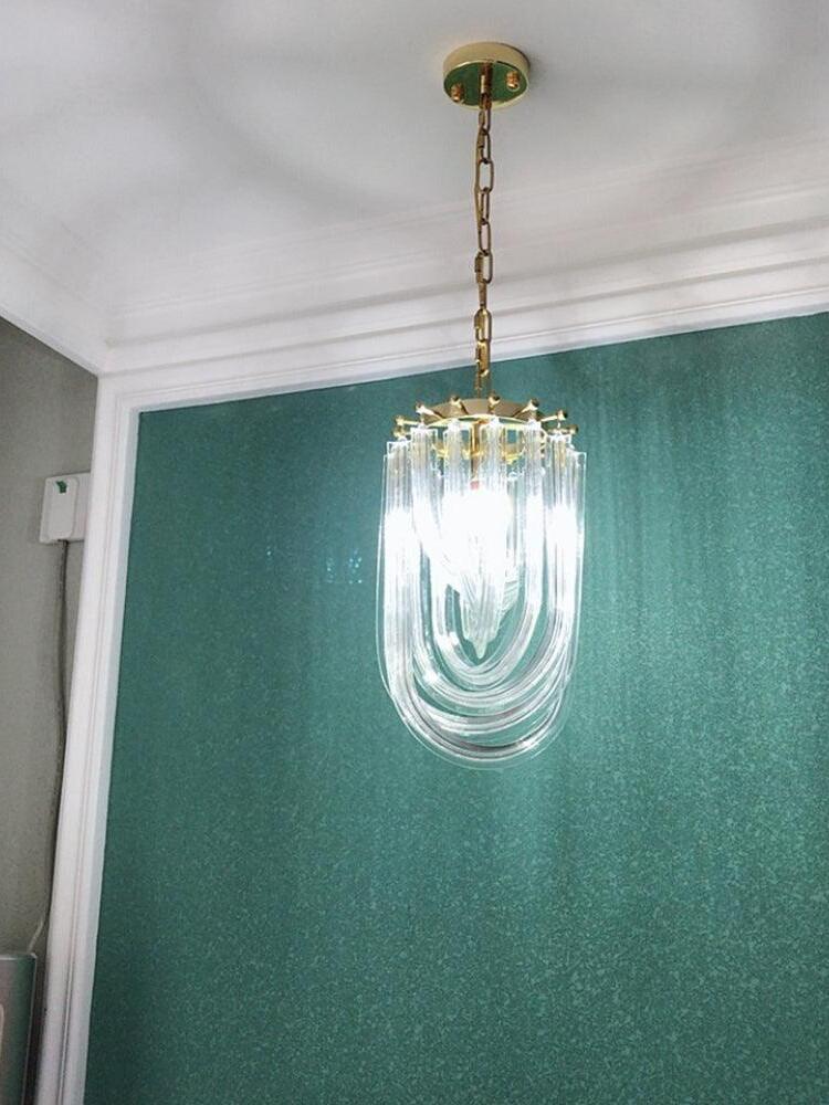 Modern Crystal pendant lamp in Champagne Gold for Restaurant - Cueteks