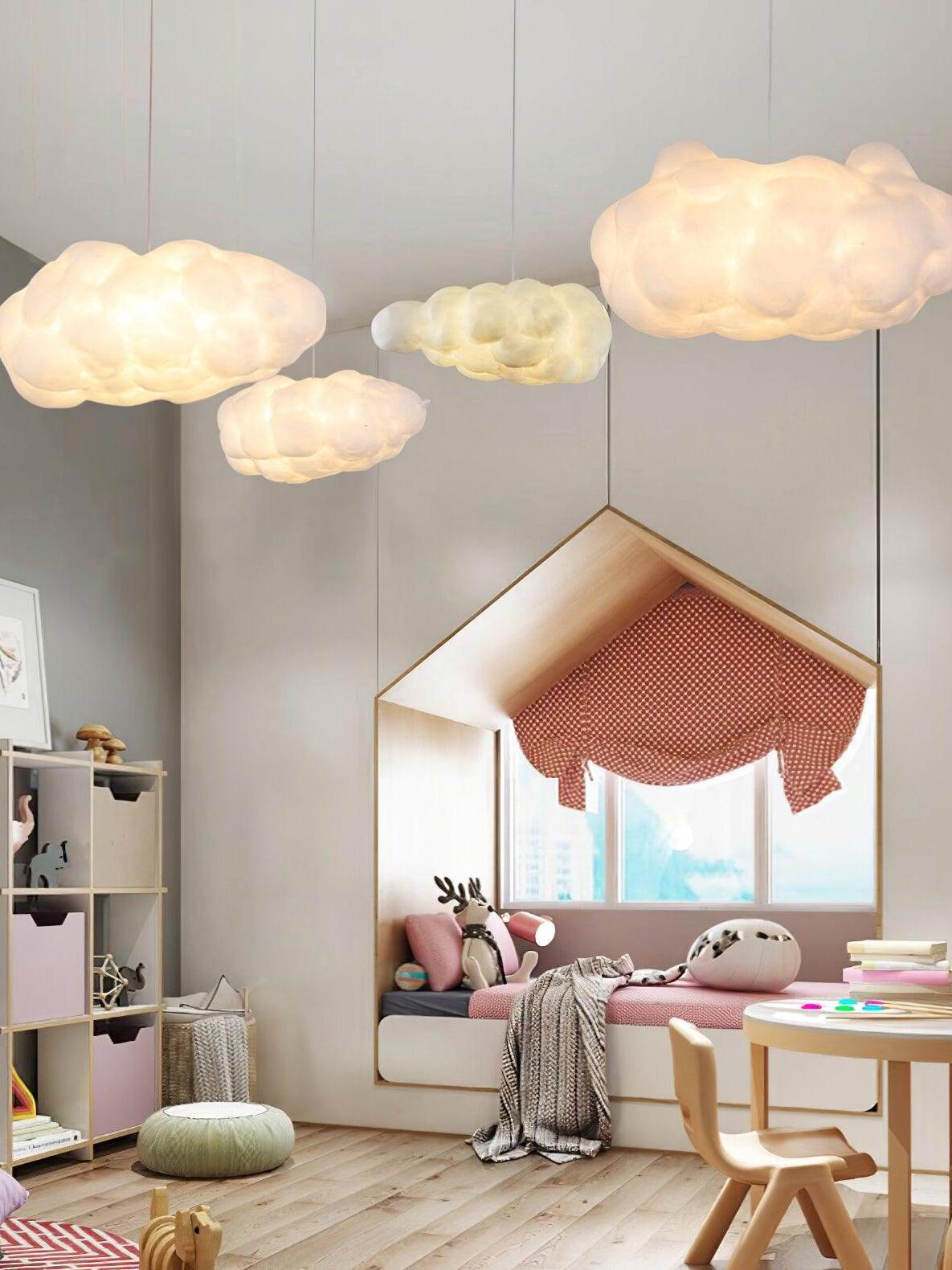 Cloud light group in a decorated bedroom
