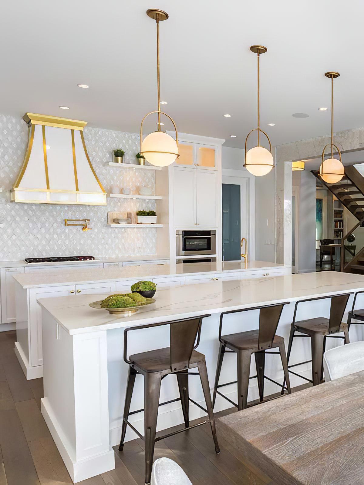 Modern Somerset Opal Glass Ball Pendant Light - Cueteks