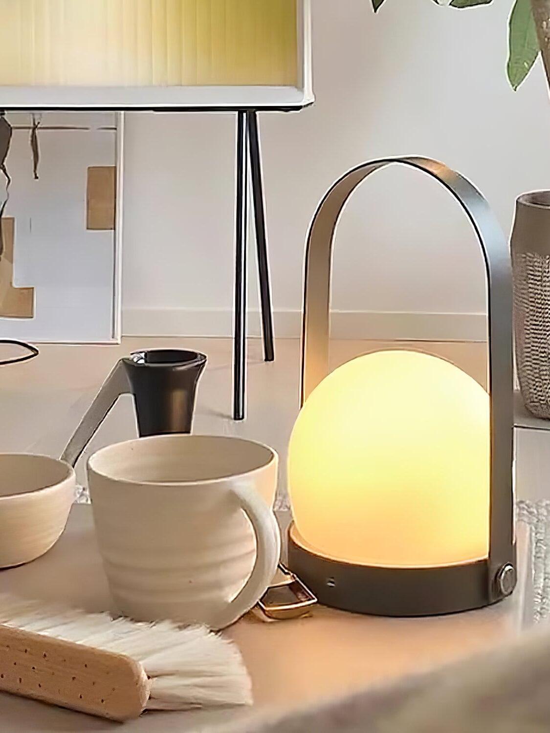 Portable Carrie Glass Ball LED Table Lamp - Cueteks