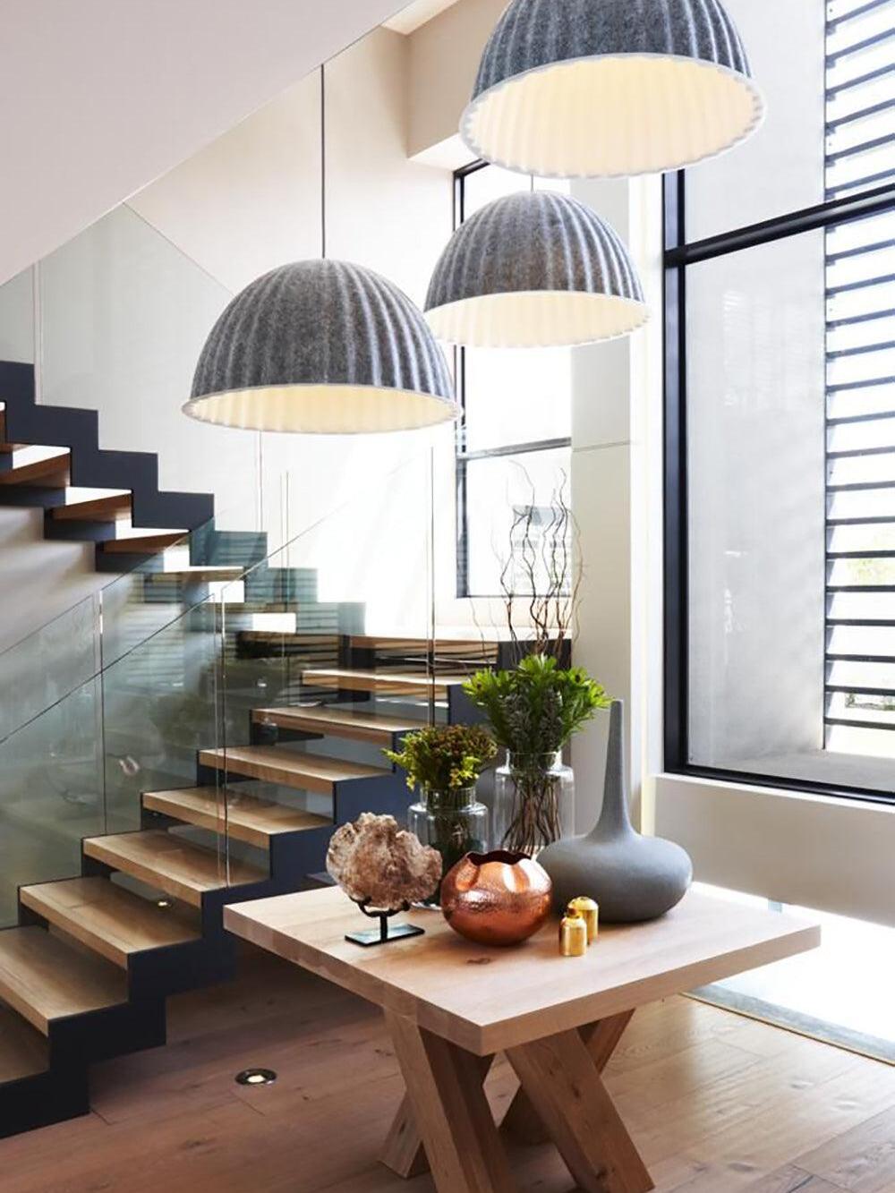 Modern Under The Bell Ribbed Pendant Lamp - Cueteks