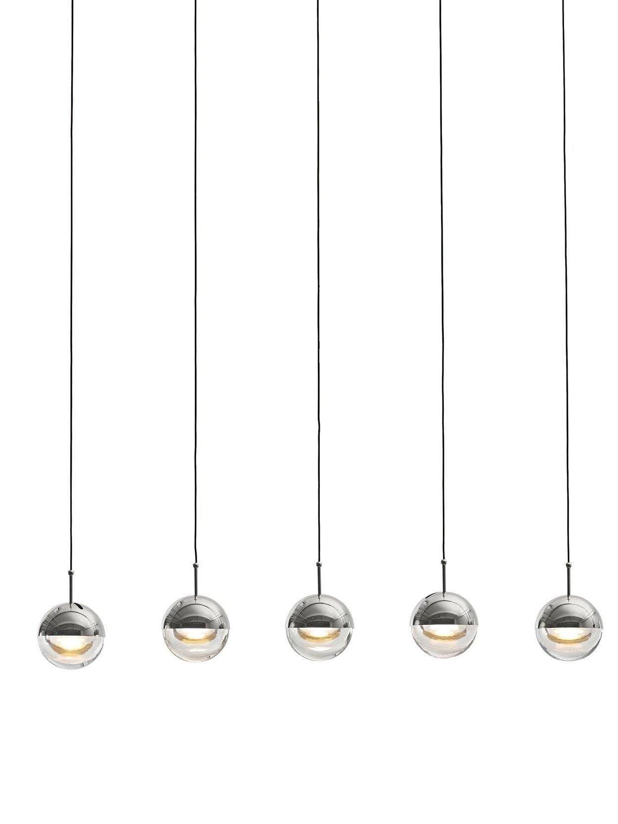 Modern Dora LED pendant lamp in Champagne Gold for Kitchen - Cueteks
