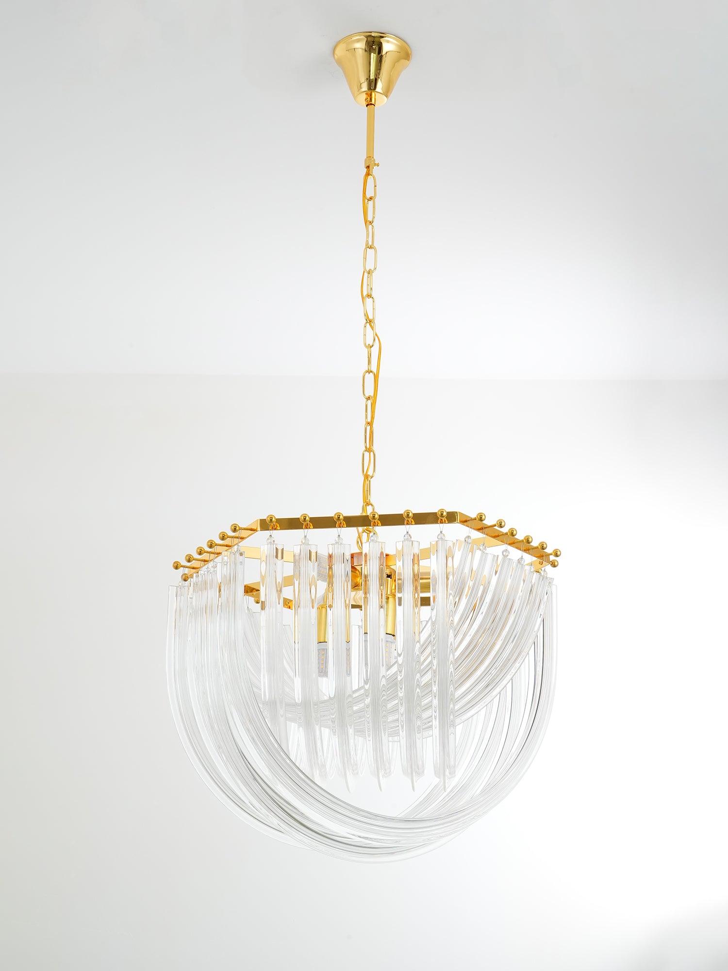 Modern Crystal pendant lamp in Champagne Gold for Restaurant - Cueteks