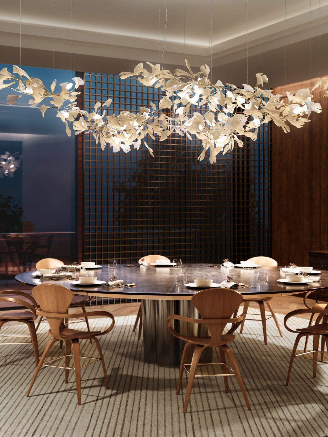 Modern Ceramics Flower Gingko Chandelier C - Cueteks